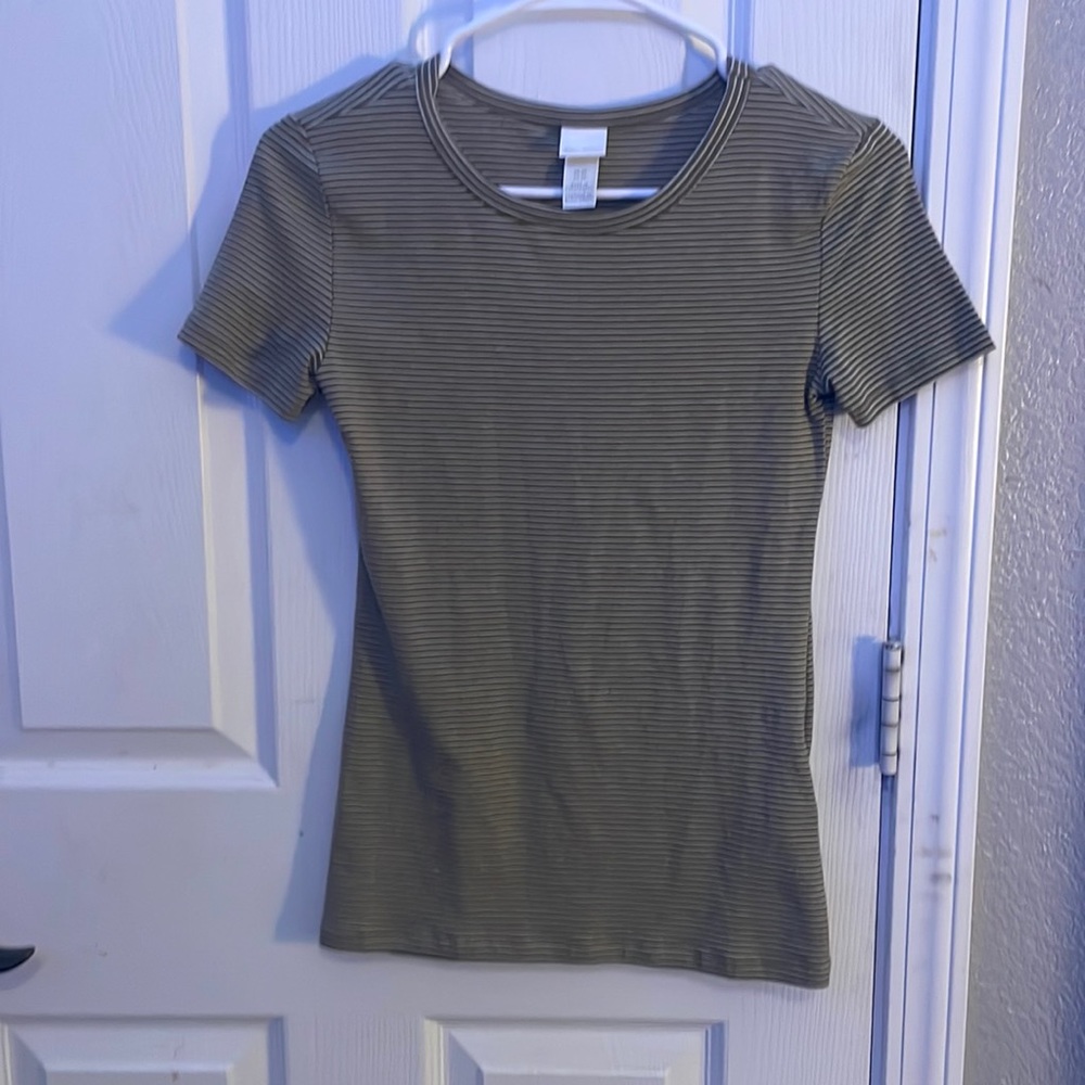 Army Green Striped Shirt